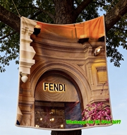 Fendi Storefront Illuminated Sign Flannel Sofa Throw Blanket IMG_9469